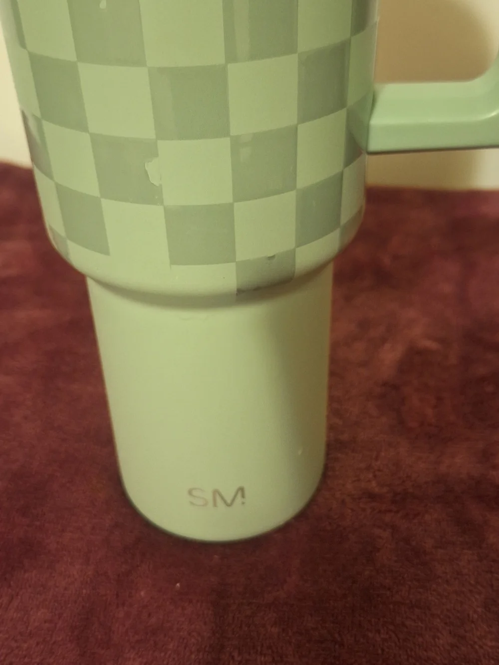 SM Mint Green Checkered Insulated  Tumbler